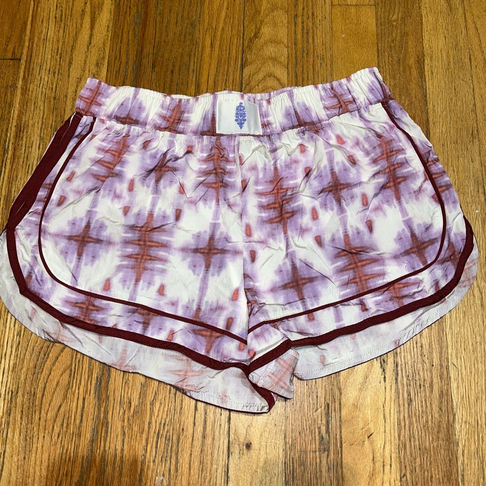 Free People Varsity blues Sandstorm Purple and Red Athletic Shorts Medium